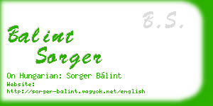 balint sorger business card